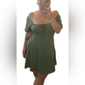 Flirty Green Flowy Dress – Stretchy & Comfortable Fit
